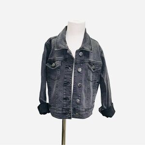 Old Navy girls boys black denim jacket S 6 7